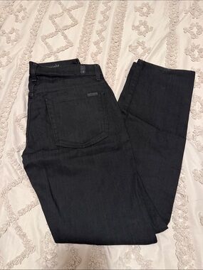 7 For All Mankind Black Straight-Leg Jeans